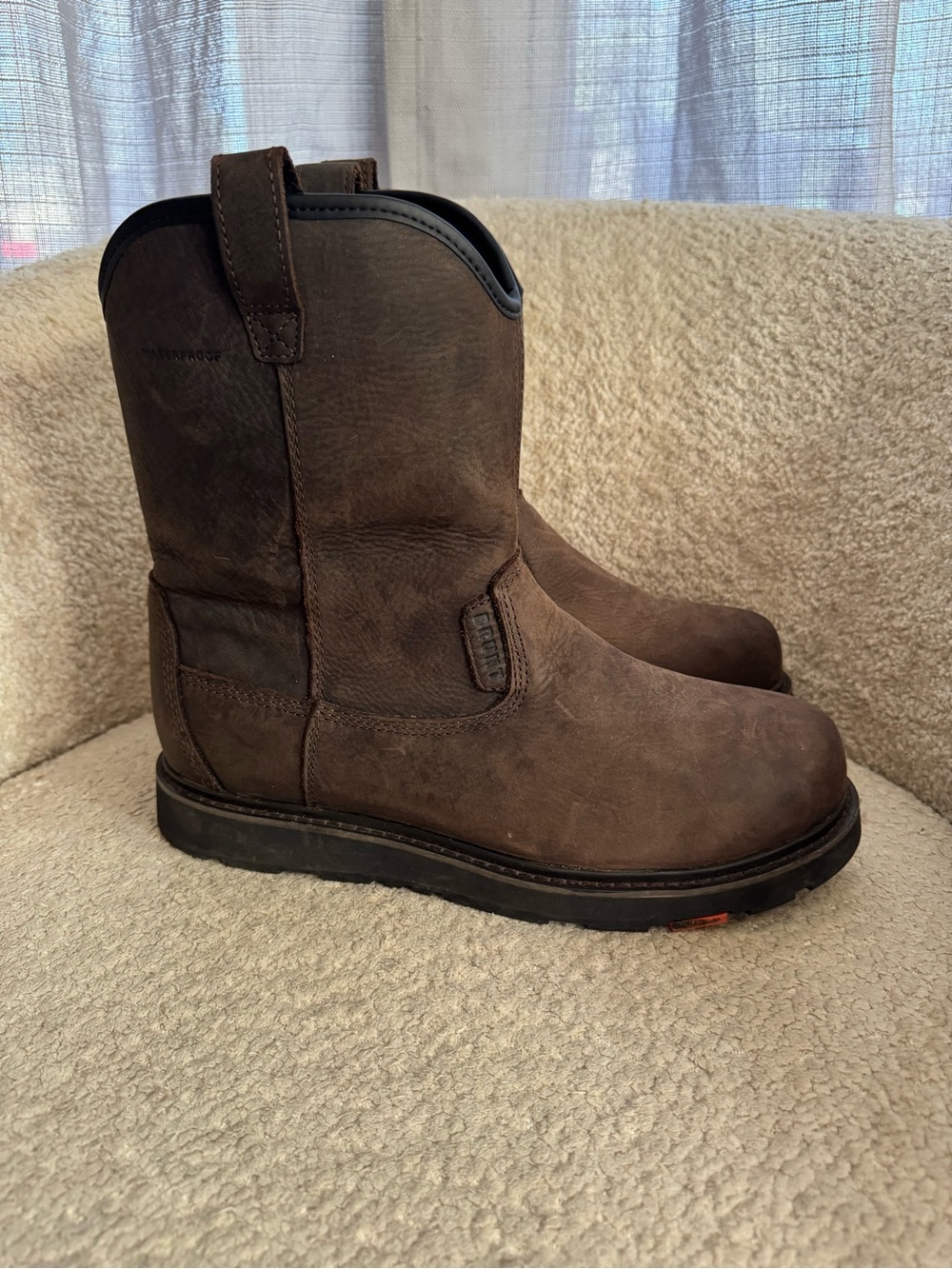 BRUNT The Bolduc 9" Waterproof Soft Toe Work Boots Mens 11.5 Brown Leather